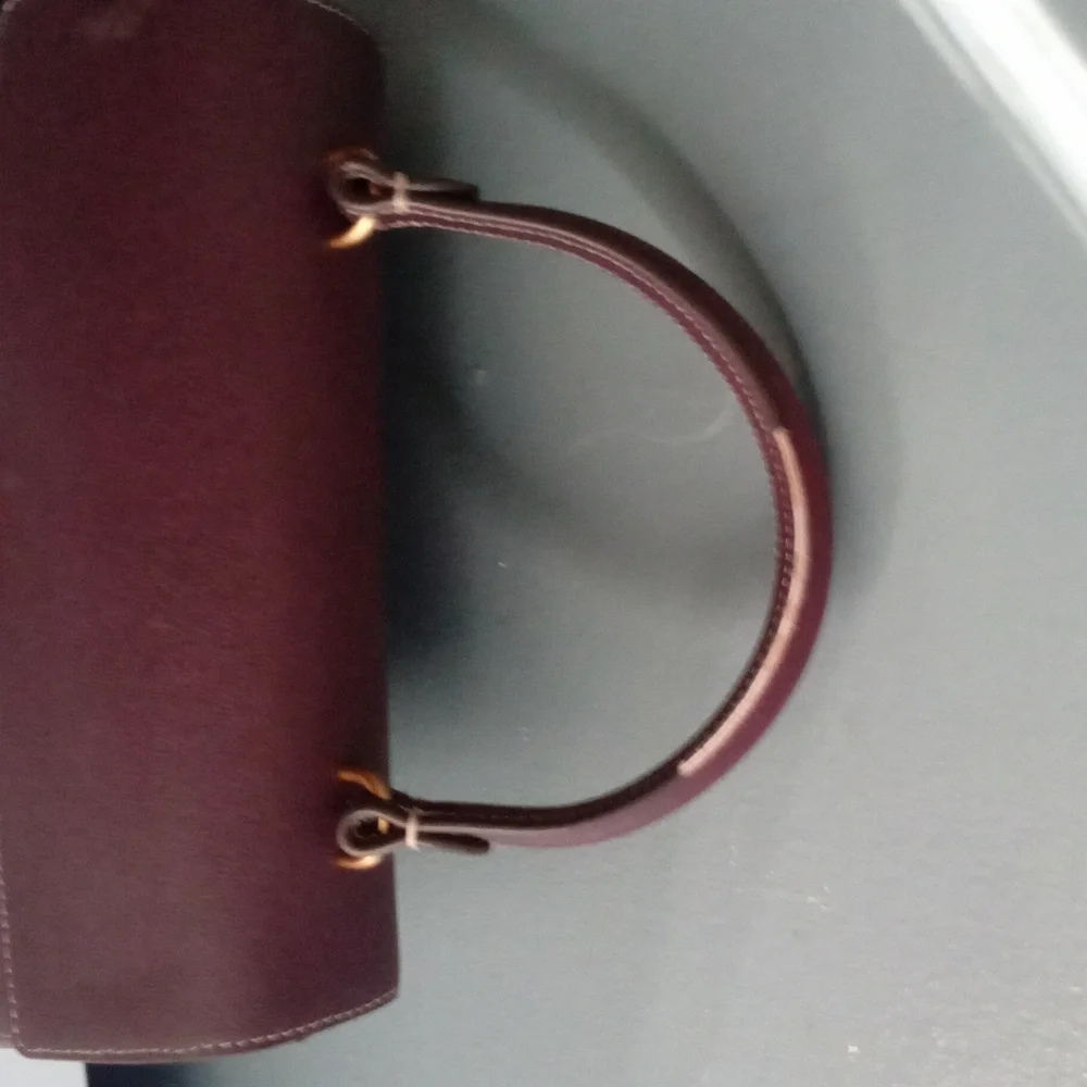 Kate Spade New York Burgundy Leather‎ Top Handle Satchel Bag Gold Hardware